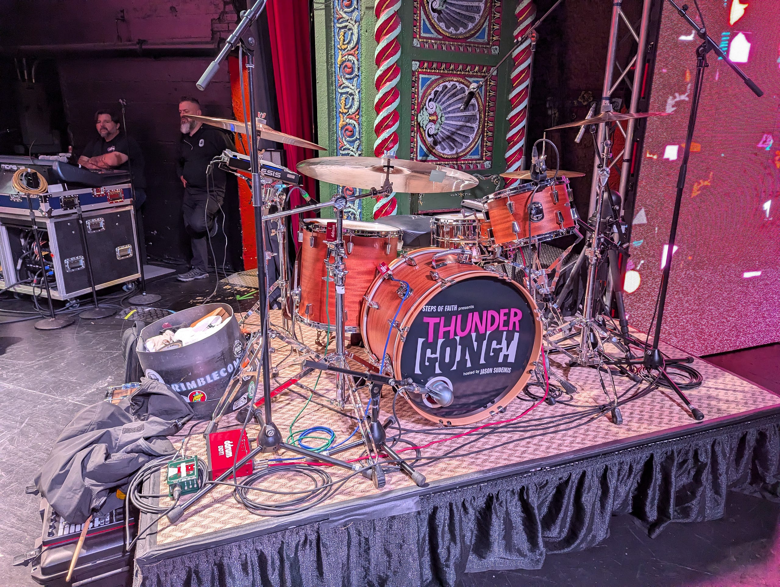See that small red box in the lower left? That’s our MIDI trigger device.